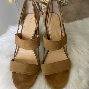 Jessica Simpson tie up chunky heels size 9.5